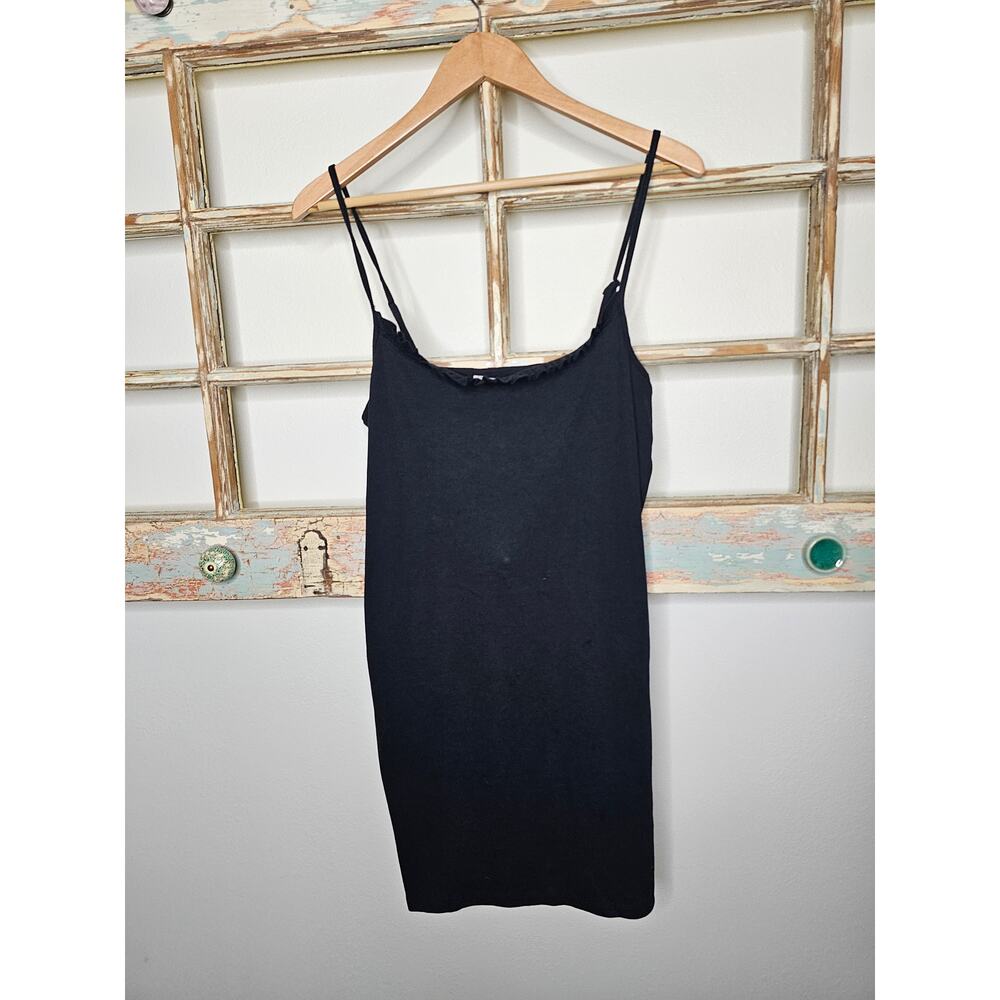 Bcbgeneration Black Ribbed Spaghetti Strap Mini D… - image 1